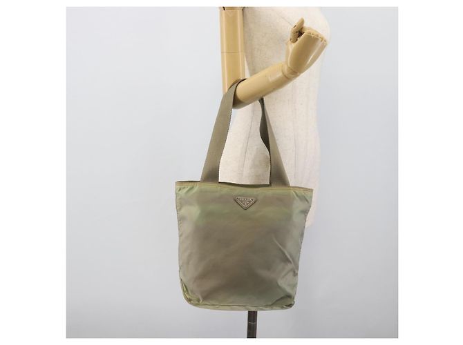 Borsa Tote PRADA Nylon Verde Auth 194568 - vista 24