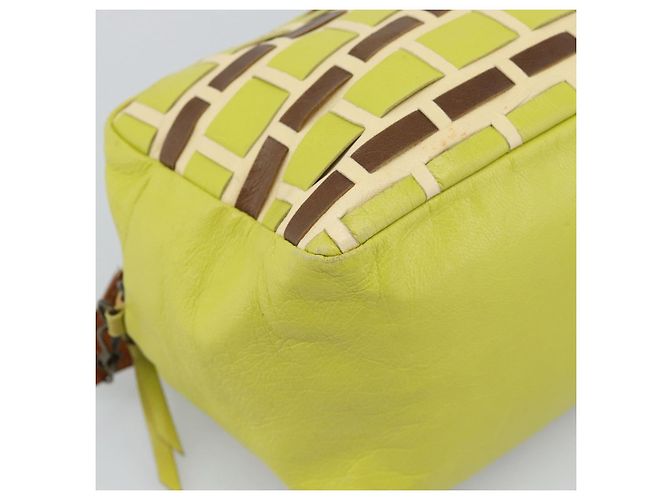 Borsa a Spalla Miu Miu in Pelle Verde Lime Oro Auth BA14150 D'oro - vista 11