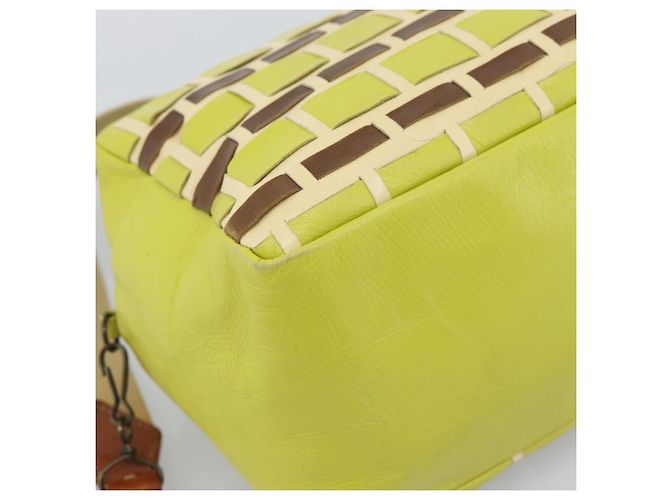 Borsa a Spalla Miu Miu in Pelle Verde Lime Oro Auth BA14150 D'oro - vista 13