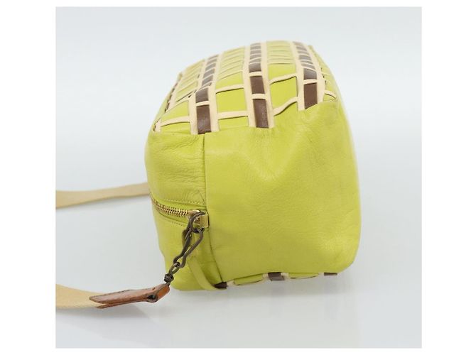 Borsa a Spalla Miu Miu in Pelle Verde Lime Oro Auth BA14150 D'oro - vista 4
