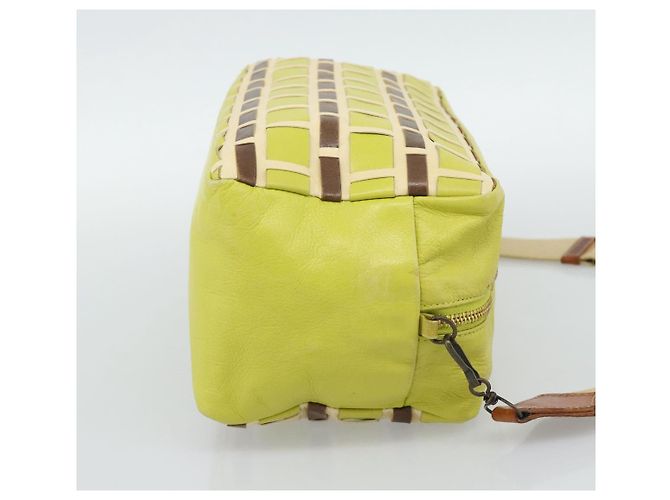 Borsa a Spalla Miu Miu in Pelle Verde Lime Oro Auth BA14150 D'oro - vista 5