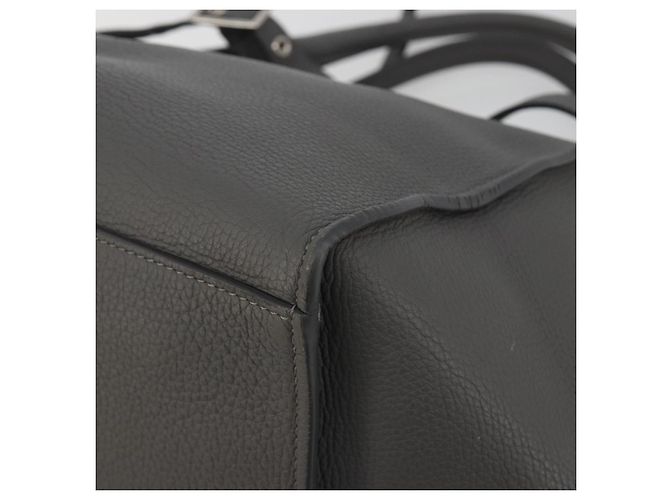 Céline CELINE Big Bag Small Hand Bag Pelle 2way Grigio Argento Auth ep15408V Marrone - vista 12