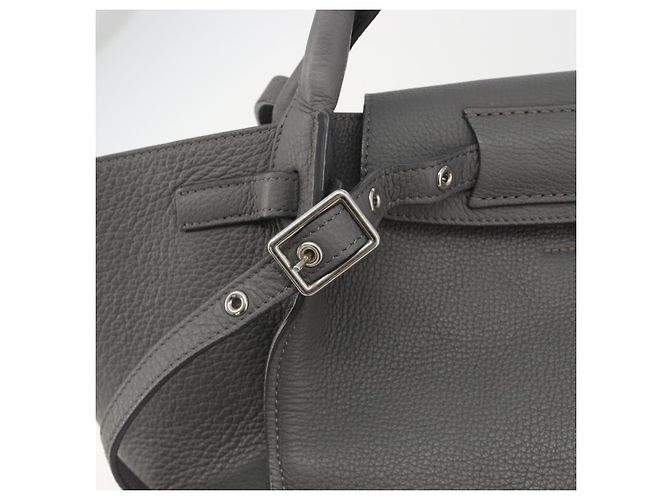 Céline CELINE Big Bag Small Hand Bag Pelle 2way Grigio Argento Auth ep15408V Marrone - vista 18