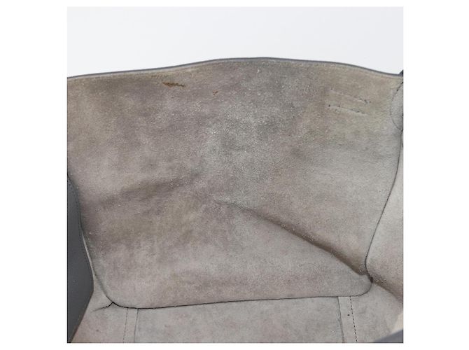 Céline CELINE Big Bag Small Hand Bag Pelle 2way Grigio Argento Auth ep15408V Marrone - vista 20