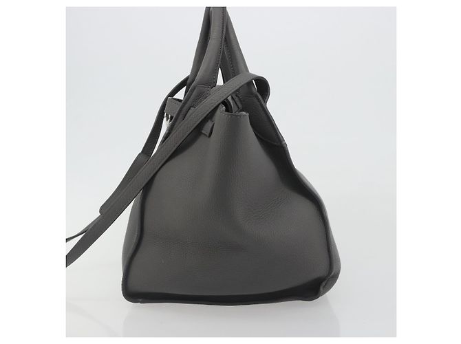 Céline CELINE Big Bag Small Hand Bag Pelle 2way Grigio Argento Auth ep15408V Marrone - vista 4