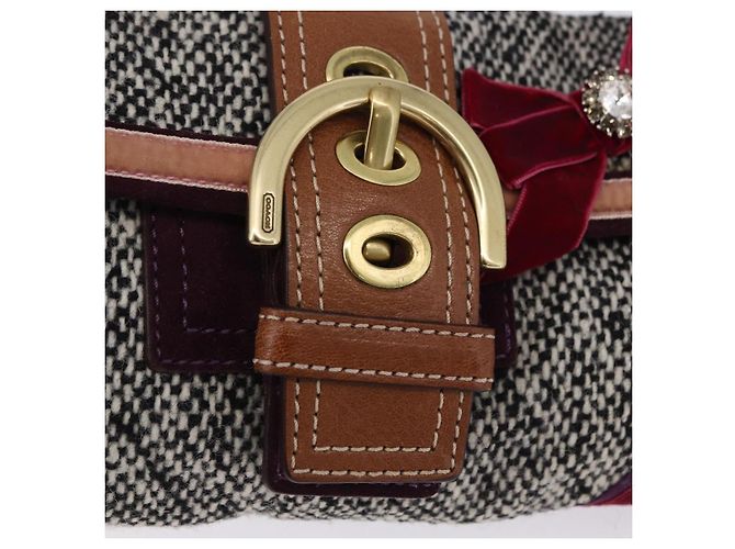 Coach Soho One Belt Handtasche Tweed Multicolor Gold Auth am12221V Mehrfarben Golden - Ansicht 14