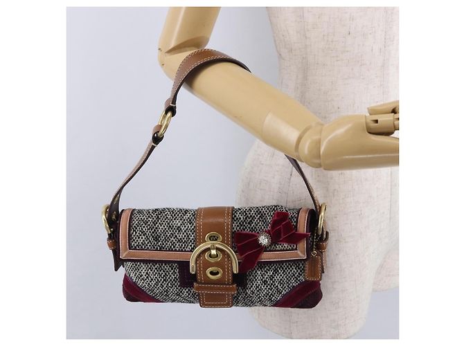 Coach Soho One Belt Handtasche Tweed Multicolor Gold Auth am12221V Mehrfarben Golden - Ansicht 24