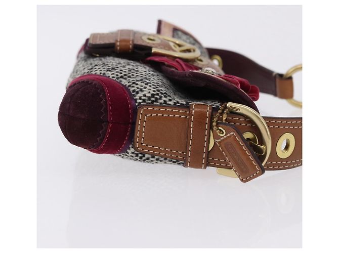 Coach Soho One Belt Handtasche Tweed Multicolor Gold Auth am12221V Mehrfarben Golden - Ansicht 4