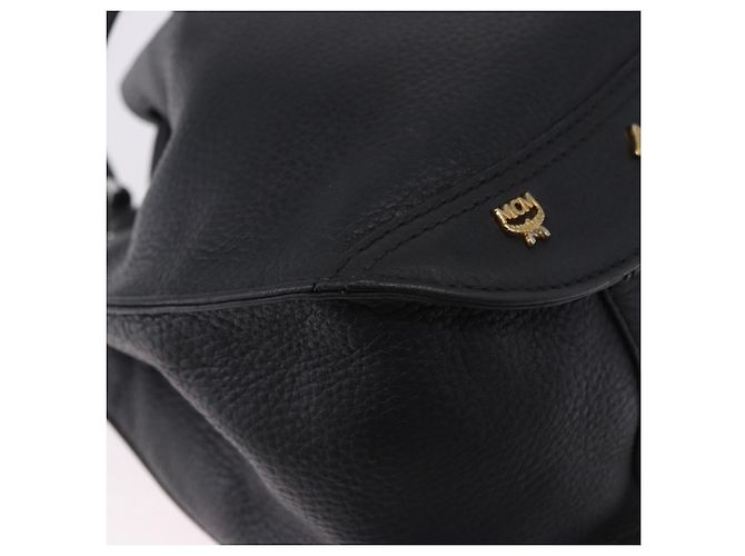Borsa a tracolla MCM in pelle nera e oro Auth BA14146A Nero D'oro - vista 10
