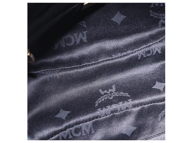 Borsa a tracolla MCM in pelle nera e oro Auth BA14146A Nero D'oro - vista 16