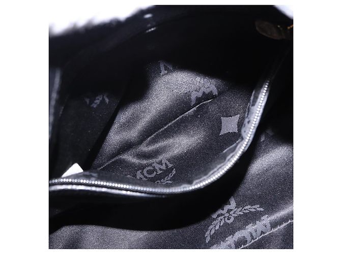 Borsa a tracolla MCM in pelle nera e oro Auth BA14146A Nero D'oro - vista 20