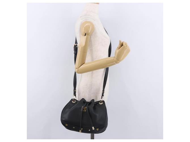 Borsa a tracolla MCM in pelle nera e oro Auth BA14146A Nero D'oro - vista 21