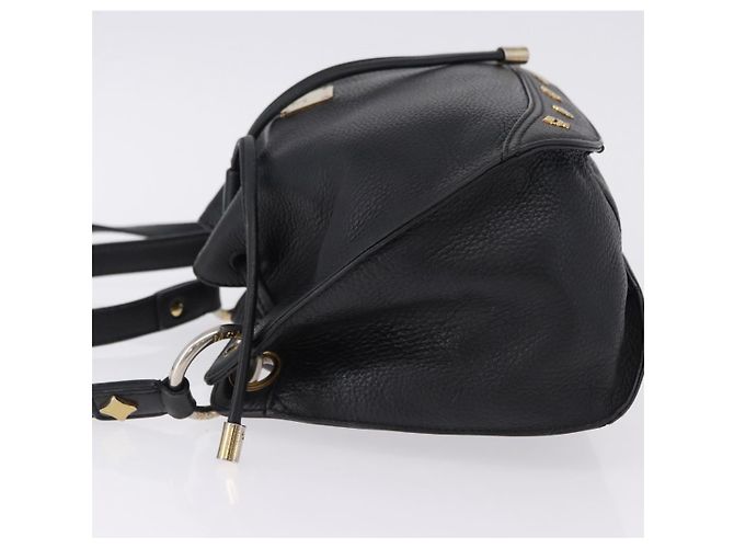 Borsa a tracolla MCM in pelle nera e oro Auth BA14146A Nero D'oro - vista 5