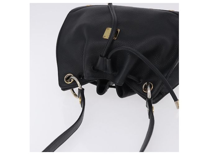Borsa a tracolla MCM in pelle nera e oro Auth BA14146A Nero D'oro - vista 6