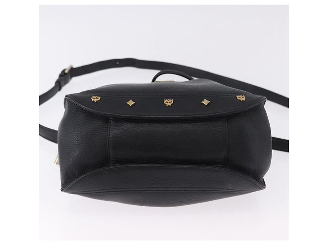 Borsa a tracolla MCM in pelle nera e oro Auth BA14146A Nero D'oro - vista 9