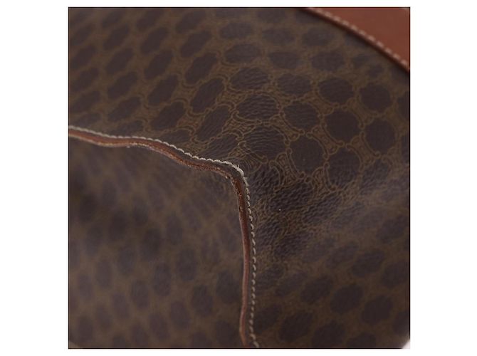 Céline Borsa Tote CELINE Macadam in tela e pelle PVC marrone oro Auth 193520 D'oro - vista 12