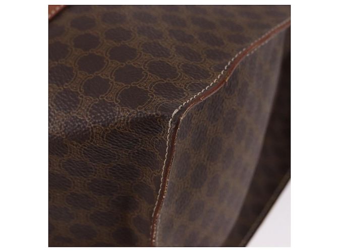 Céline Borsa Tote CELINE Macadam in tela e pelle PVC marrone oro Auth 193520 D'oro - vista 13