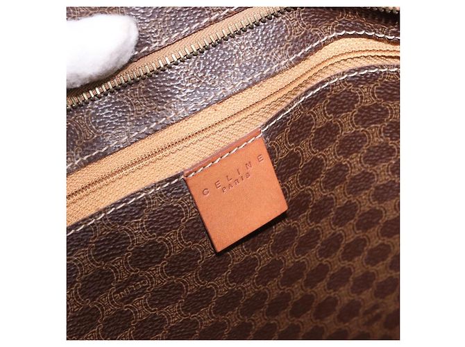 Céline Borsa Tote CELINE Macadam in tela e pelle PVC marrone oro Auth 193520 D'oro - vista 16