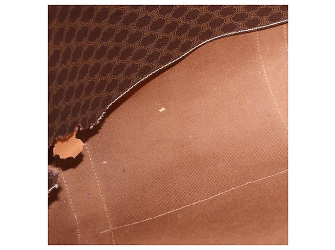 Céline Borsa Tote CELINE Macadam in tela e pelle PVC marrone oro Auth 193520 D'oro - vista 17