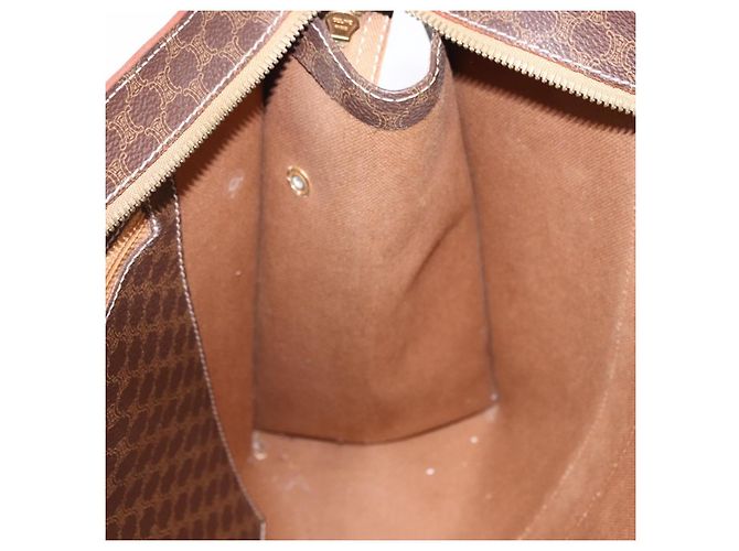 Céline Borsa Tote CELINE Macadam in tela e pelle PVC marrone oro Auth 193520 D'oro - vista 18