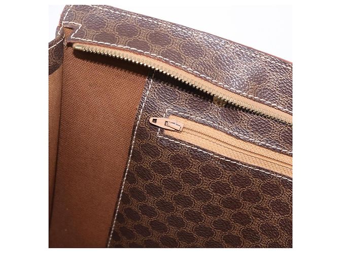 Céline Borsa Tote CELINE Macadam in tela e pelle PVC marrone oro Auth 193520 D'oro - vista 20