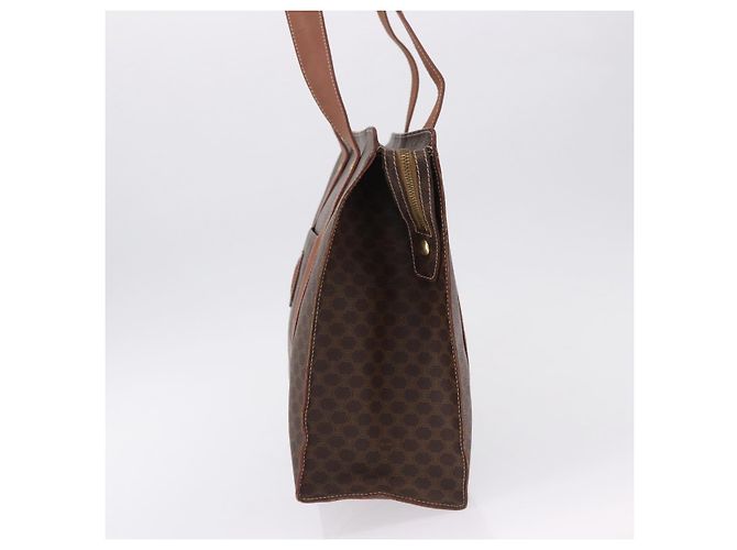 Céline Borsa Tote CELINE Macadam in tela e pelle PVC marrone oro Auth 193520 D'oro - vista 4