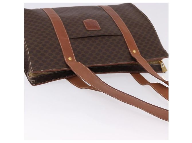 Céline Borsa Tote CELINE Macadam in tela e pelle PVC marrone oro Auth 193520 D'oro - vista 6