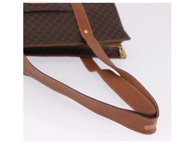 Céline Borsa Tote CELINE Macadam in tela e pelle PVC marrone oro Auth 193520 D'oro - vista 7