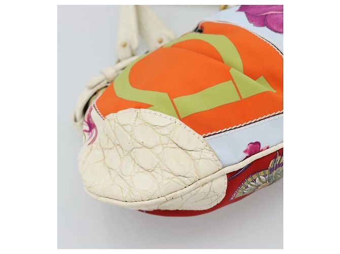Borsa a mano Salvatore Ferragamo Gancini in nylon e oro bianco Auth 194550A D'oro - vista 12
