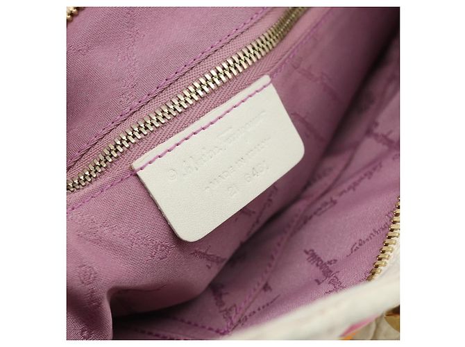 Borsa a mano Salvatore Ferragamo Gancini in nylon e oro bianco Auth 194550A D'oro - vista 16