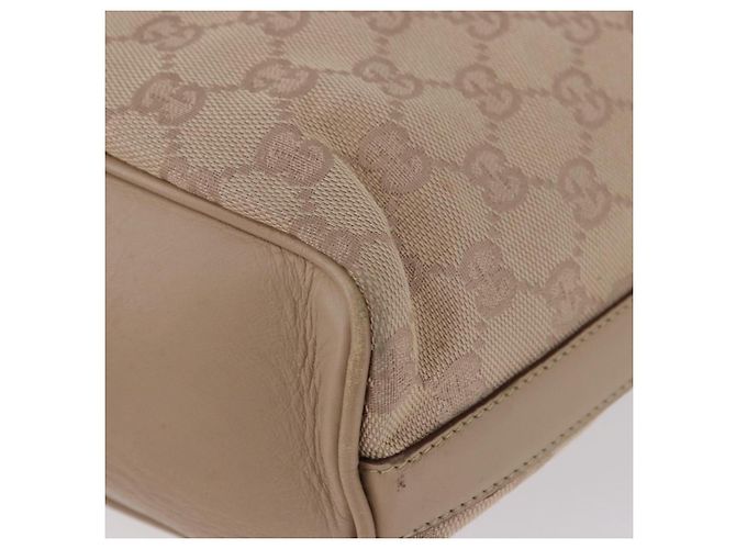 Borsa a Spalla GUCCI GG Canvas Beige Oro 73885 Auth 193546A D'oro - vista 11