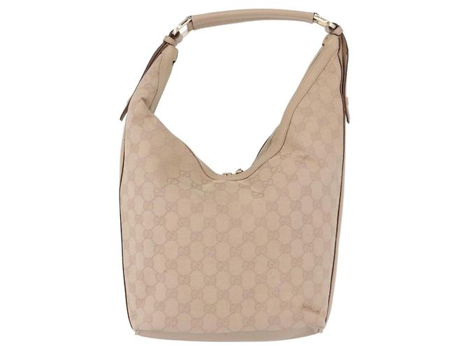 Borsa a Spalla GUCCI GG Canvas Beige Oro 73885 Auth 193546A D'oro - vista 2