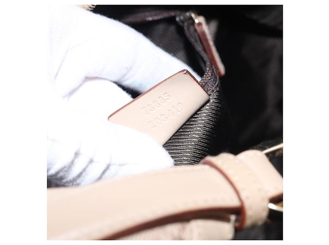 Borsa a Spalla GUCCI GG Canvas Beige Oro 73885 Auth 193546A D'oro - vista 21