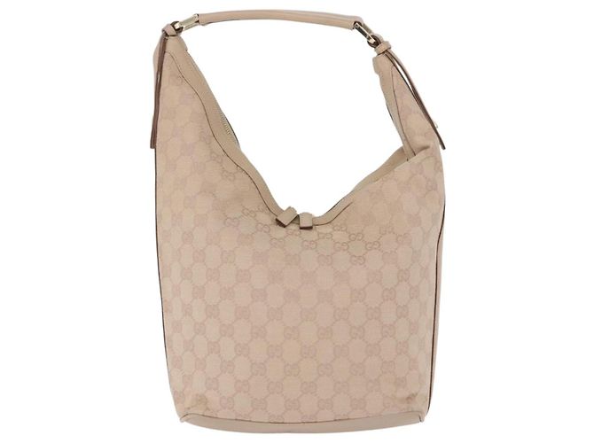 Borsa a Spalla GUCCI GG Canvas Beige Oro 73885 Auth 193546A D'oro - vista 3