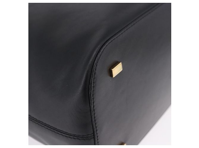 Céline Sac à main CELINE en cuir 2way Noir Doré Auth ka5384V - vue 12