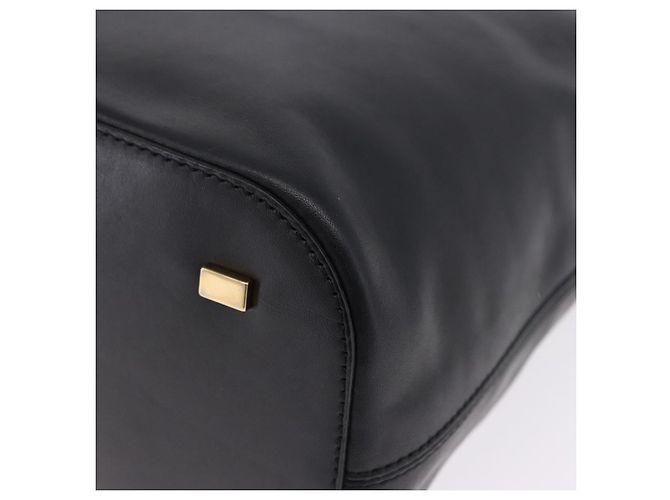 Céline Sac à main CELINE en cuir 2way Noir Doré Auth ka5384V - vue 13