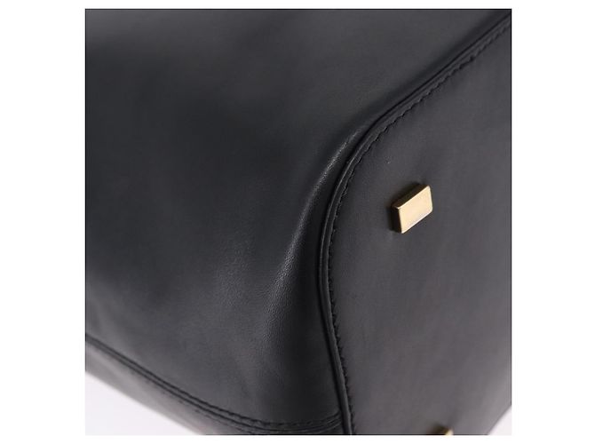 Céline Sac à main CELINE en cuir 2way Noir Doré Auth ka5384V - vue 14