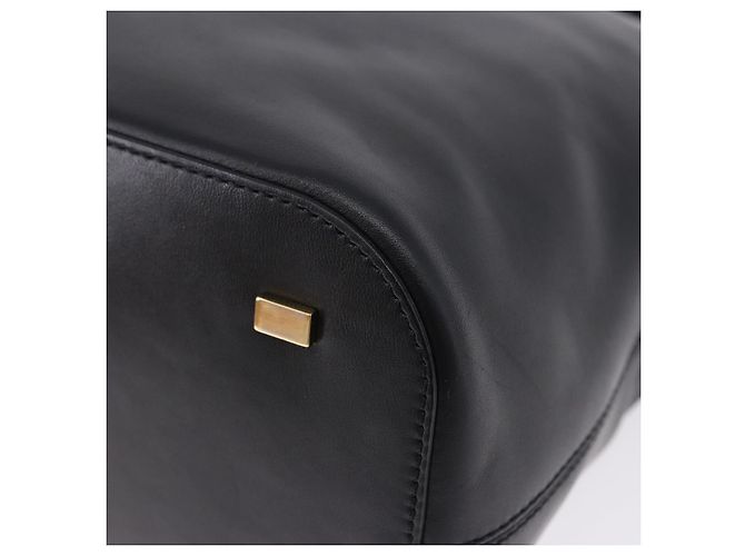 Céline Sac à main CELINE en cuir 2way Noir Doré Auth ka5384V - vue 15