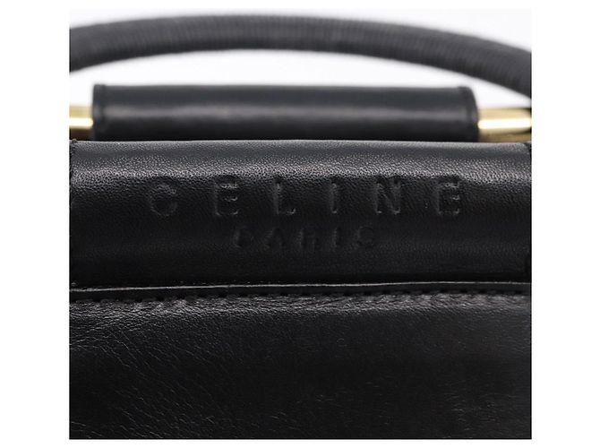 Céline Sac à main CELINE en cuir 2way Noir Doré Auth ka5384V - vue 16
