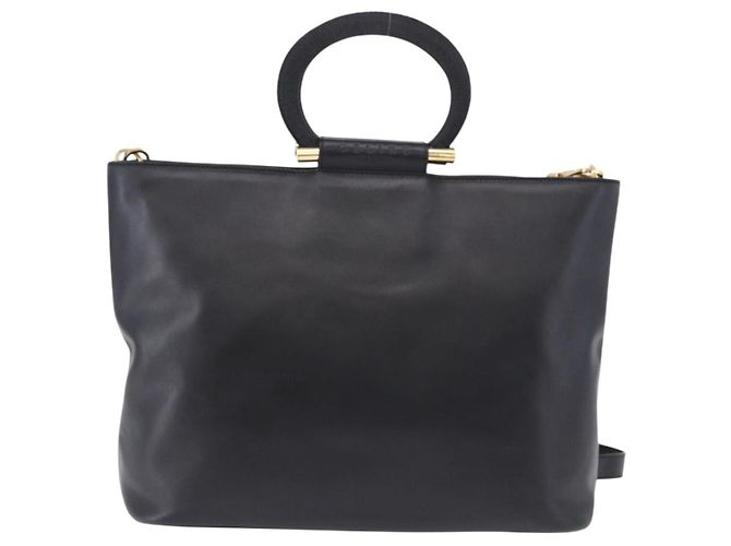 Céline Sac à main CELINE en cuir 2way Noir Doré Auth ka5384V - vue 2