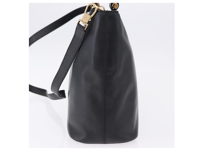 Céline Sac à main CELINE en cuir 2way Noir Doré Auth ka5384V - vue 4