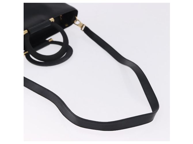 Céline Sac à main CELINE en cuir 2way Noir Doré Auth ka5384V - vue 9