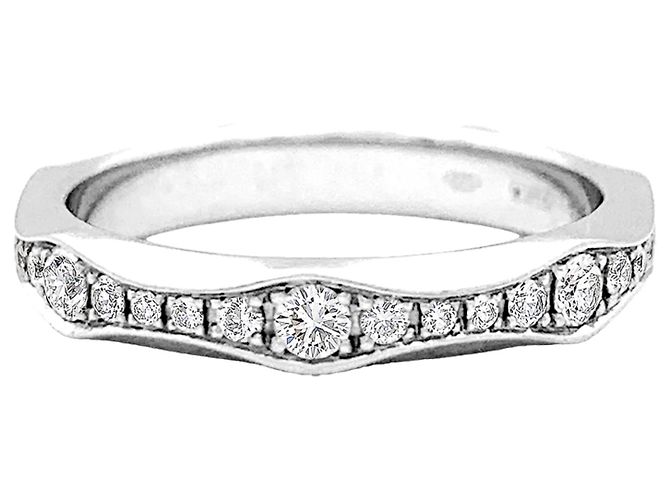 Anello Bulgari "Infinito" in platino e diamanti. - vista 3