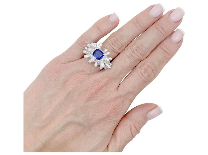 Autre Marque Anello Manalys in oro bianco, diamanti e zaffiro. - vista 5