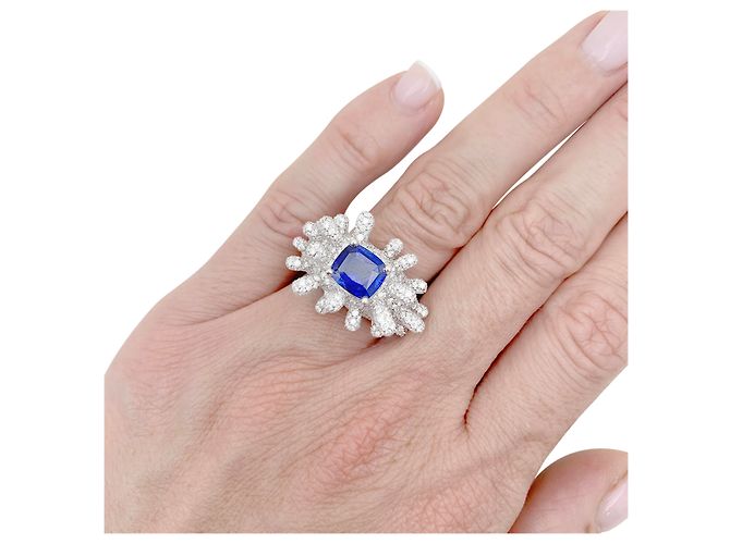 Autre Marque Anello Manalys in oro bianco, diamanti e zaffiro. - vista 6