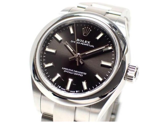 ROLEX Oyster PERPETUAL 28 nero '22 276200 Uomo Argento - vista 3