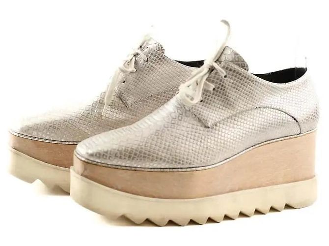 Stella Mc Cartney Mocassini Stella McCartney in pelle argentata Argento - vista 3