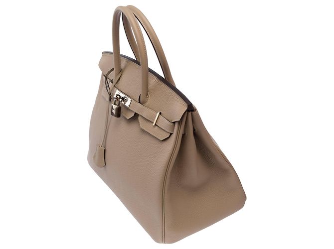 Hermès Borsa HERMES Birkin 35 in Pelle Grigia - 103760 Grigio - vista 4