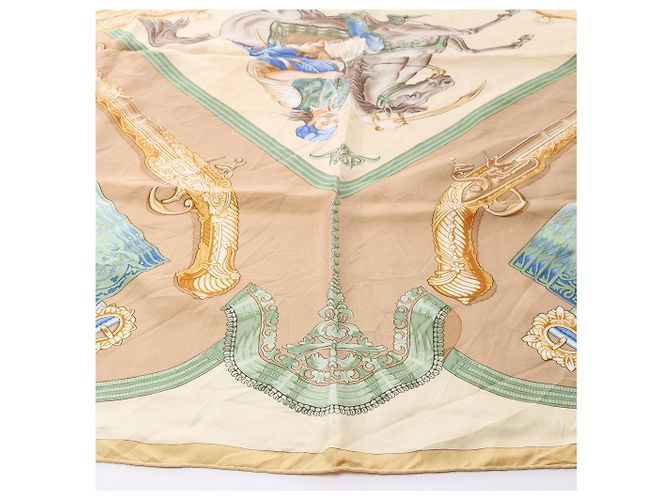Carré Hermès 90 "Hommage à l'amitié Franco-Hellenique" in seta Beige - vista 5