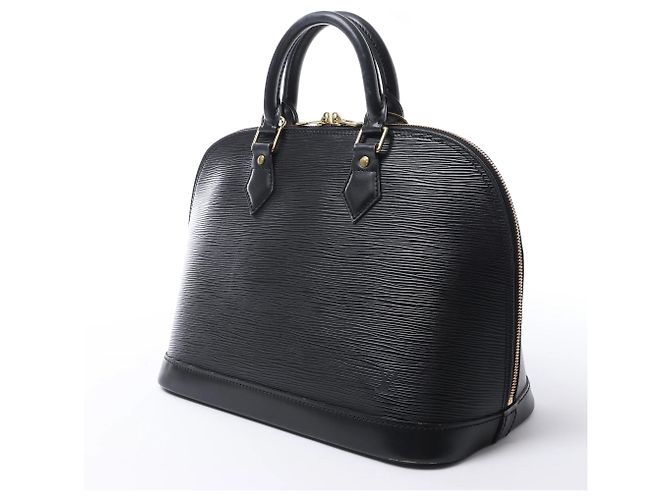 Borsa Louis Vuitton Alma PM in pelle Epi nera M52142 Grigio - vista 3